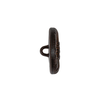 Warm Brown Raffia Knot Shank Back Plastic Button - 32L/20mm Folded