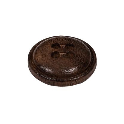 Deep Brown Dome Shaped 4-Hole Wood Button - 38L/24mm Folded