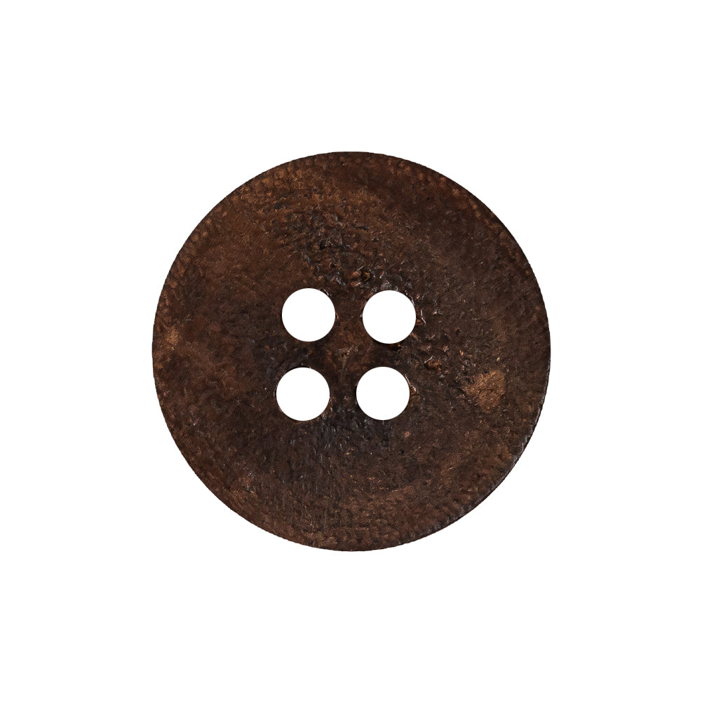 Deep Brown Dome Shaped 4-Hole Wood Button - 38L/24mm Detail