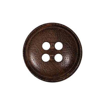 Deep Brown Dome Shaped 4-Hole Wood Button - 38L/24mm