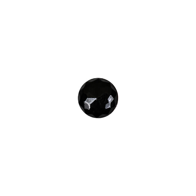 Black Faceted Shank Back Glass Button - 12L/7.5mm