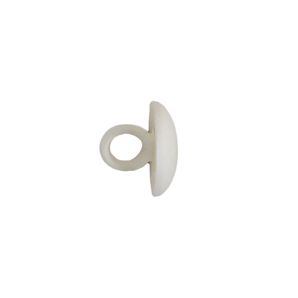 Matte Brilliant White Shank Back Plastic Button - 20L/12.5mm Folded
