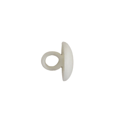 Matte Brilliant White Shank Back Plastic Button - 20L/12.5mm Folded