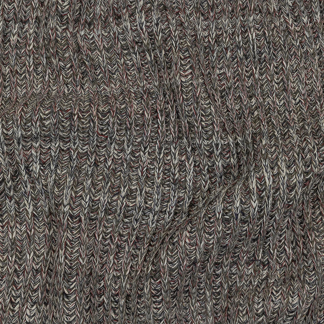 Charcoal, Dark Red and Ivory Tweedy Wool Blend Ribbed Sweater Knit