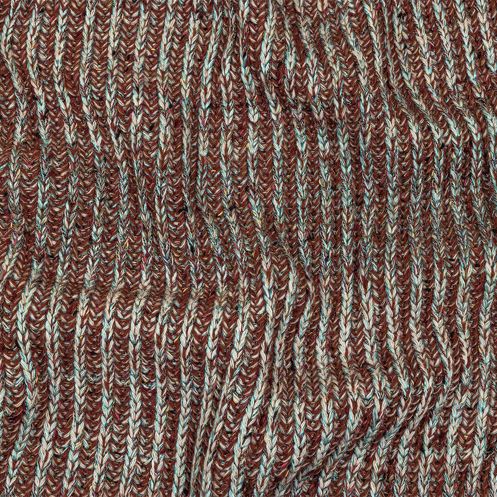 Tanager Turquoise, Rust Orange and Striped Mustard Chunky Sweater Knit