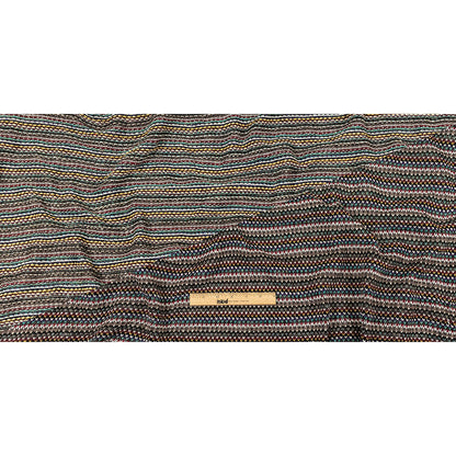 Italian Port Royale, Taupe and Blue Striped Chunky Blended Wool Sweater Knit Full