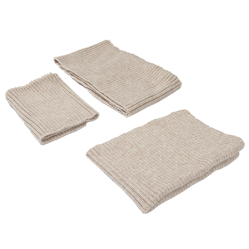 Alta Stone Chunky 2x2 Rib Knit Sweater Trim Bundle - 3pc - Drape