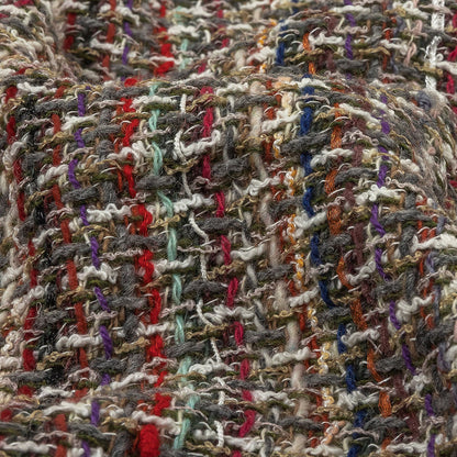 Italian White, Gray and Multicolor Blended Wool Tweed Detail