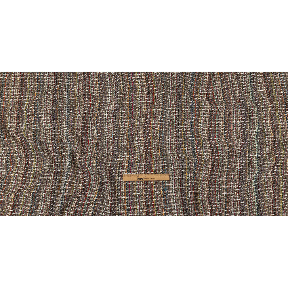 Italian White, Gray and Multicolor Blended Wool Tweed Full