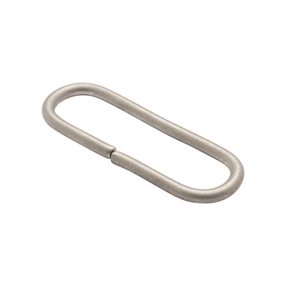 Matte Silver Metal Long Oval Ring - 0.75" x 2.25"