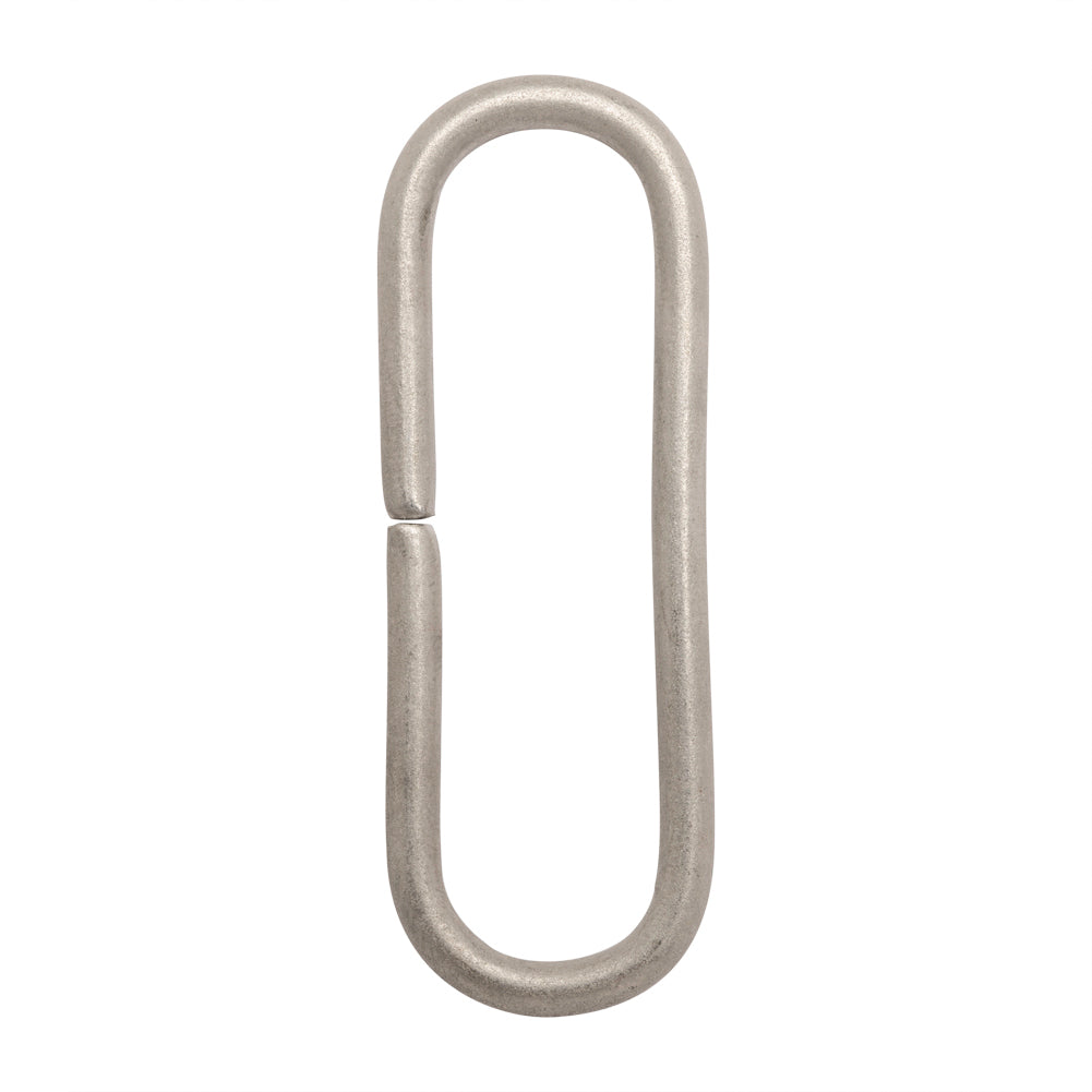 Matte Silver Metal Long Oval Ring - 0.75" x 2.25"