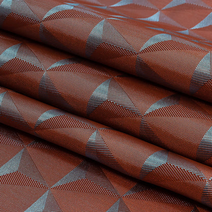 Blue and Orange Bi-Color Triangles Jacquard Lining