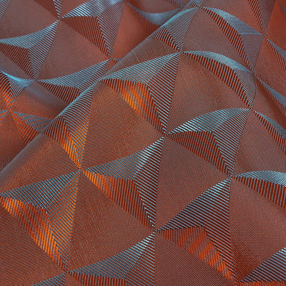 Blue and Orange Bi-Color Triangles Jacquard Lining