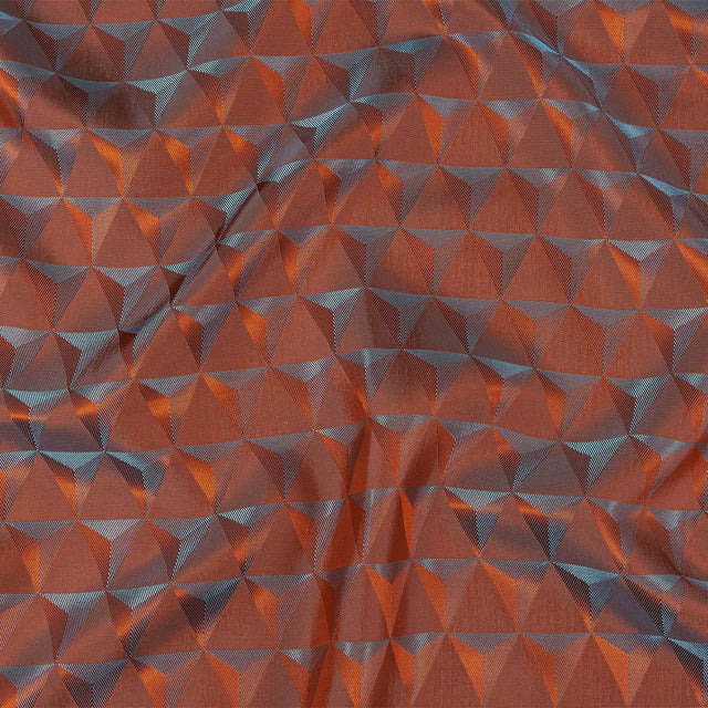 Blue and Orange Bi-Color Triangles Jacquard Lining