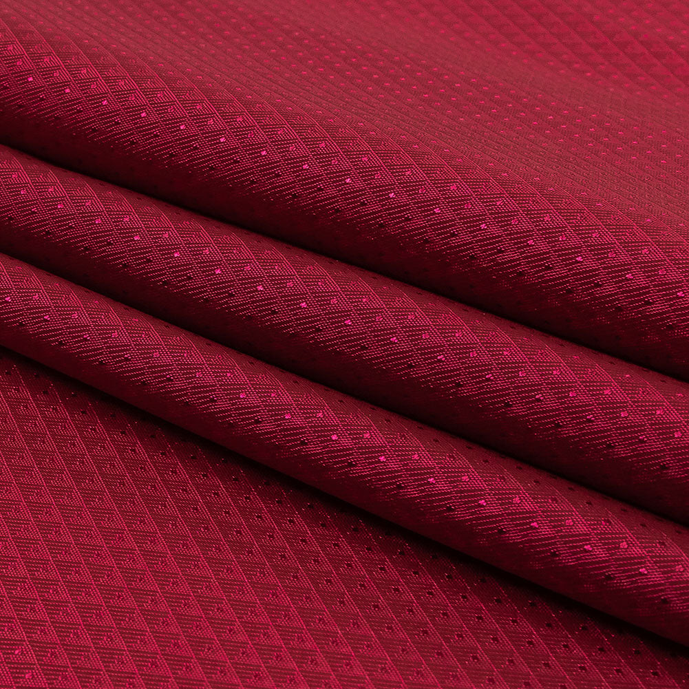 Magenta Mini Triangles Jacquard Lining - Folded