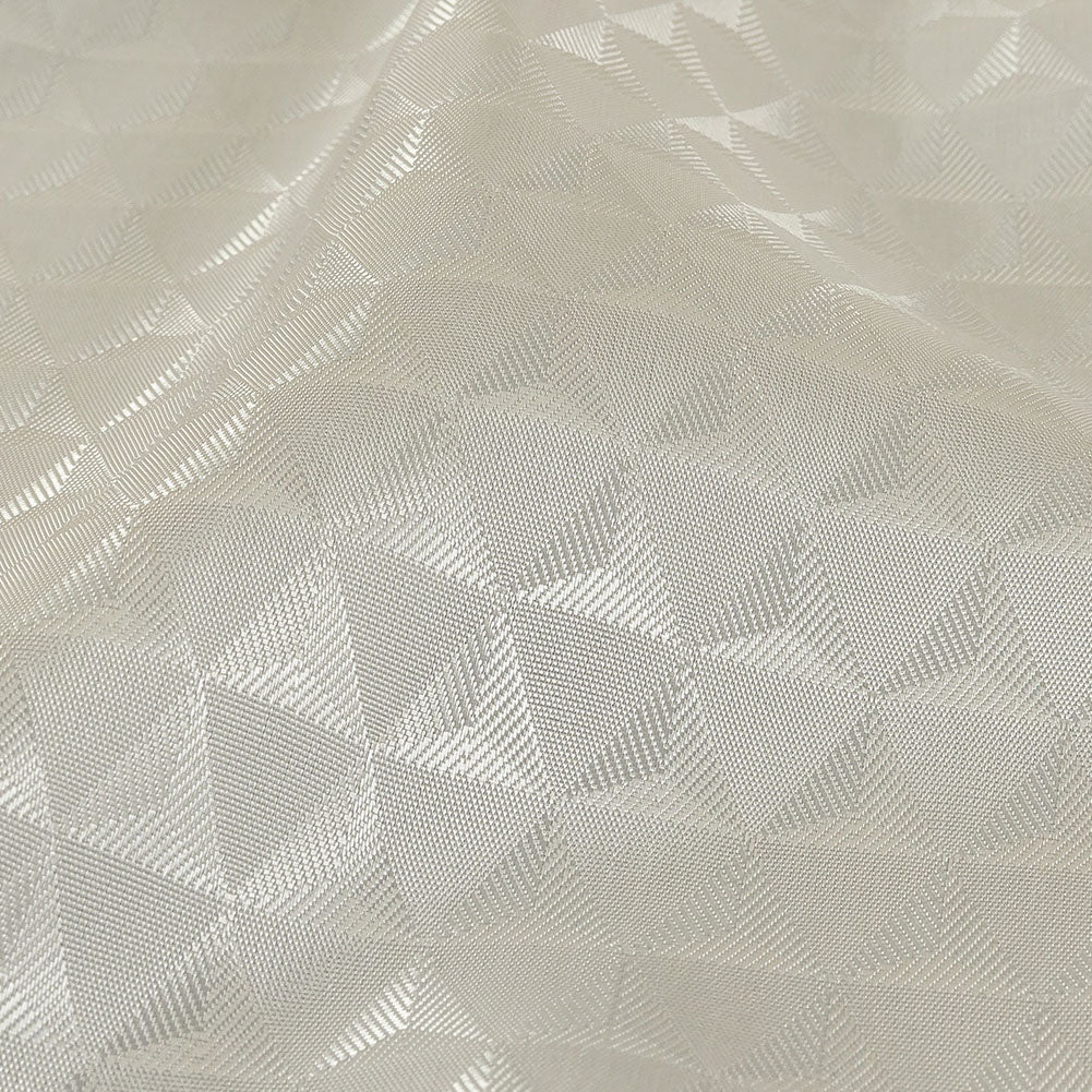 White Tonal Small Triangles Jacquard Lining - Detail