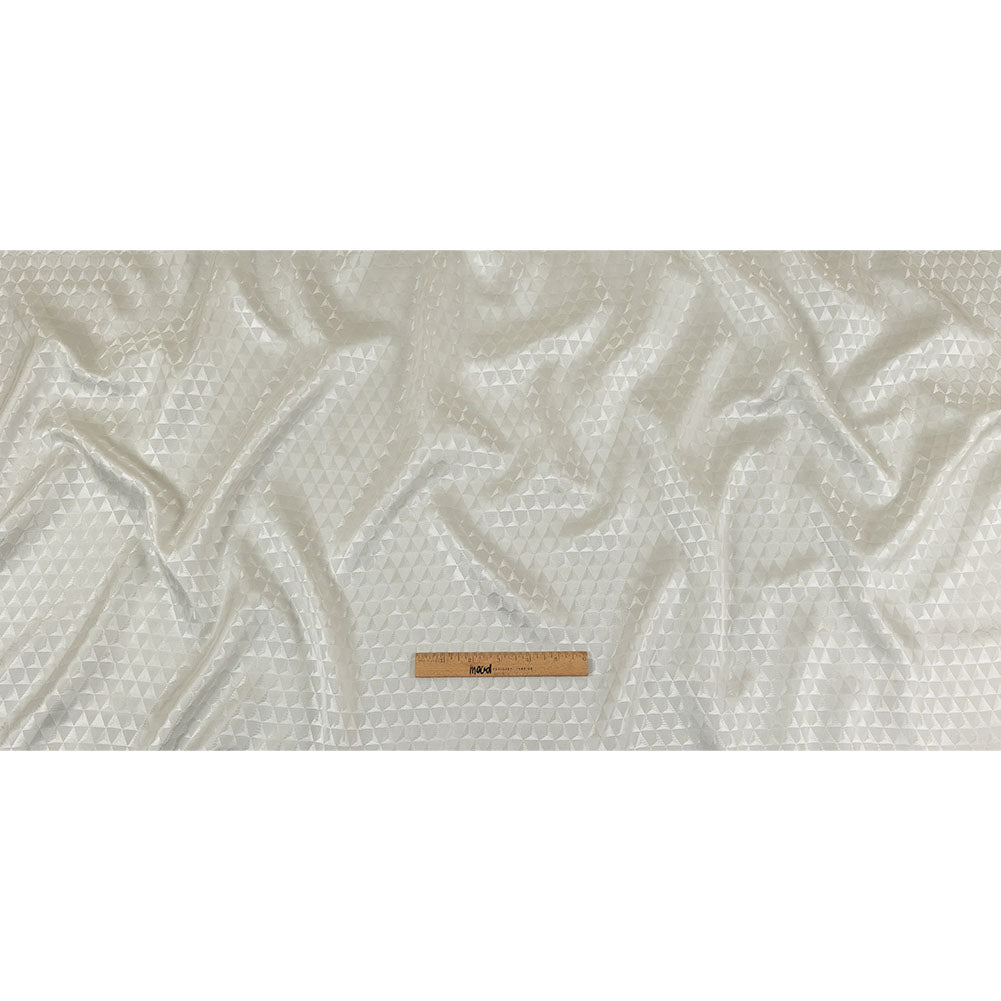 White Tonal Small Triangles Jacquard Lining - Full
