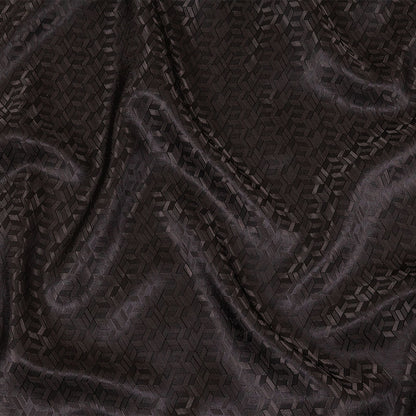 Black and Charcoal Faux 3D Boxes Jacquard Lining