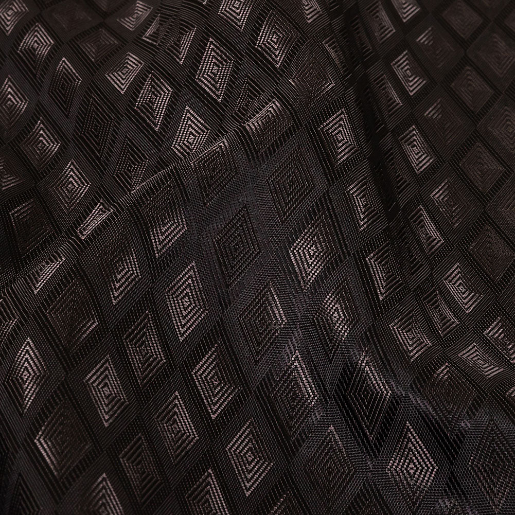 Black and Charcoal Diamonds Jacquard Lining - Detail