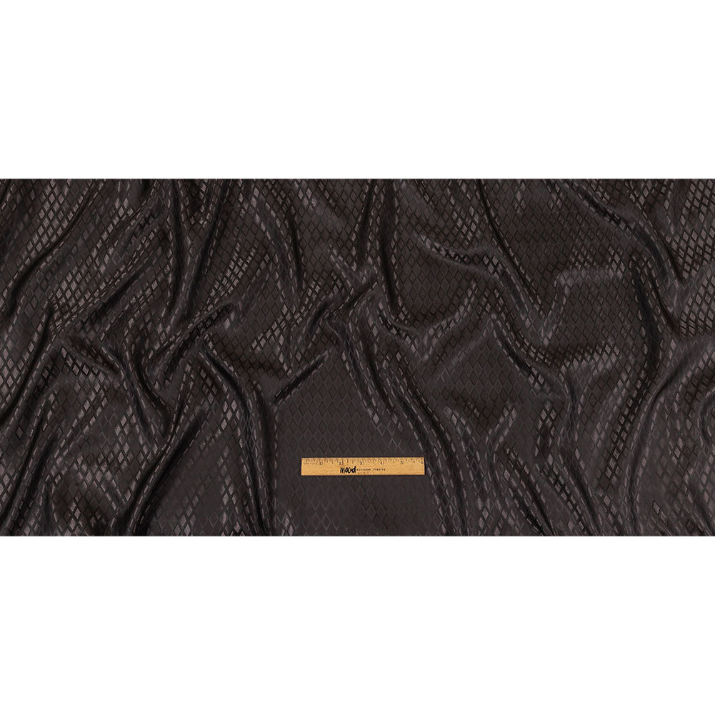 Black and Charcoal Diamonds Jacquard Lining - Full