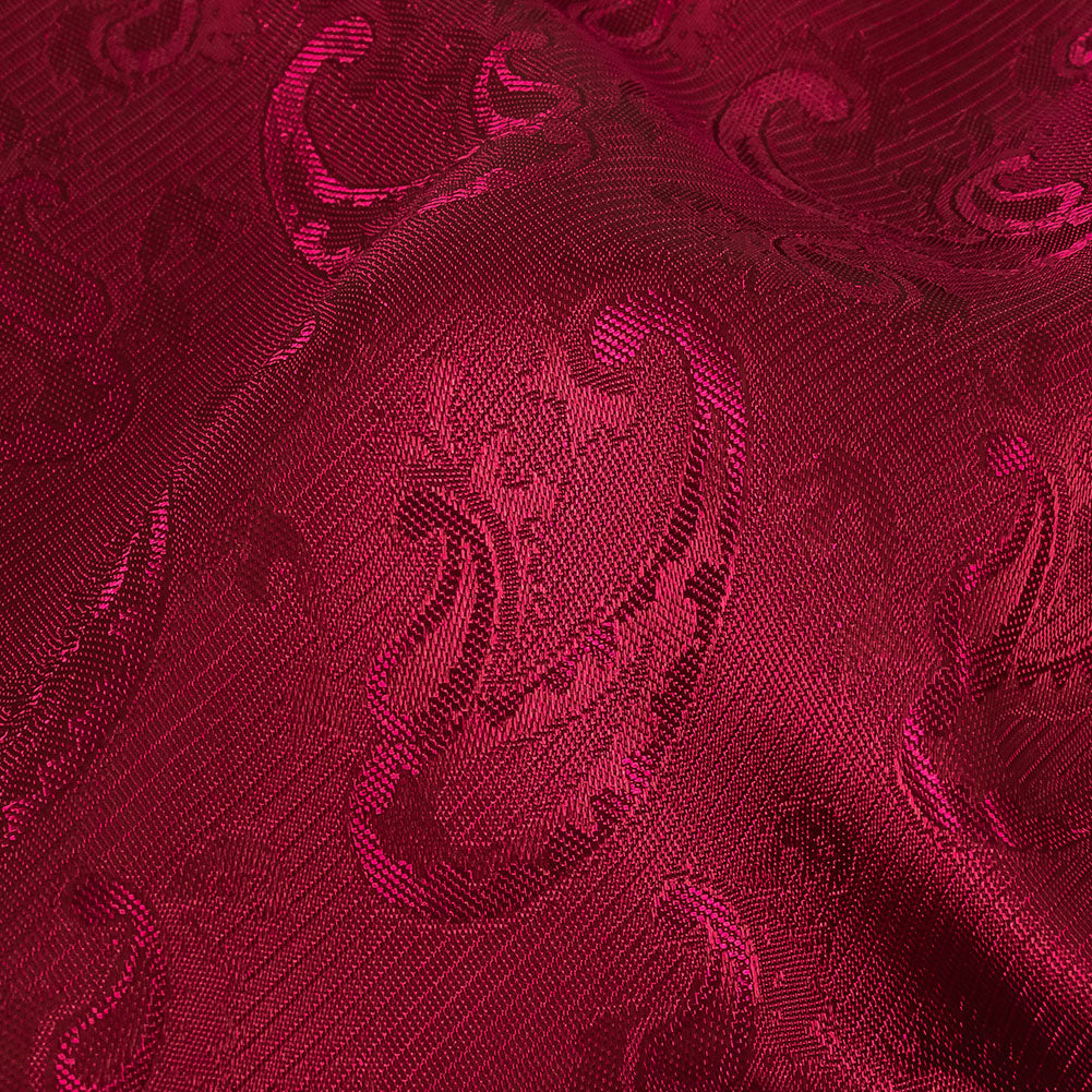 Magenta Paisley Jacquard Lining - Detail