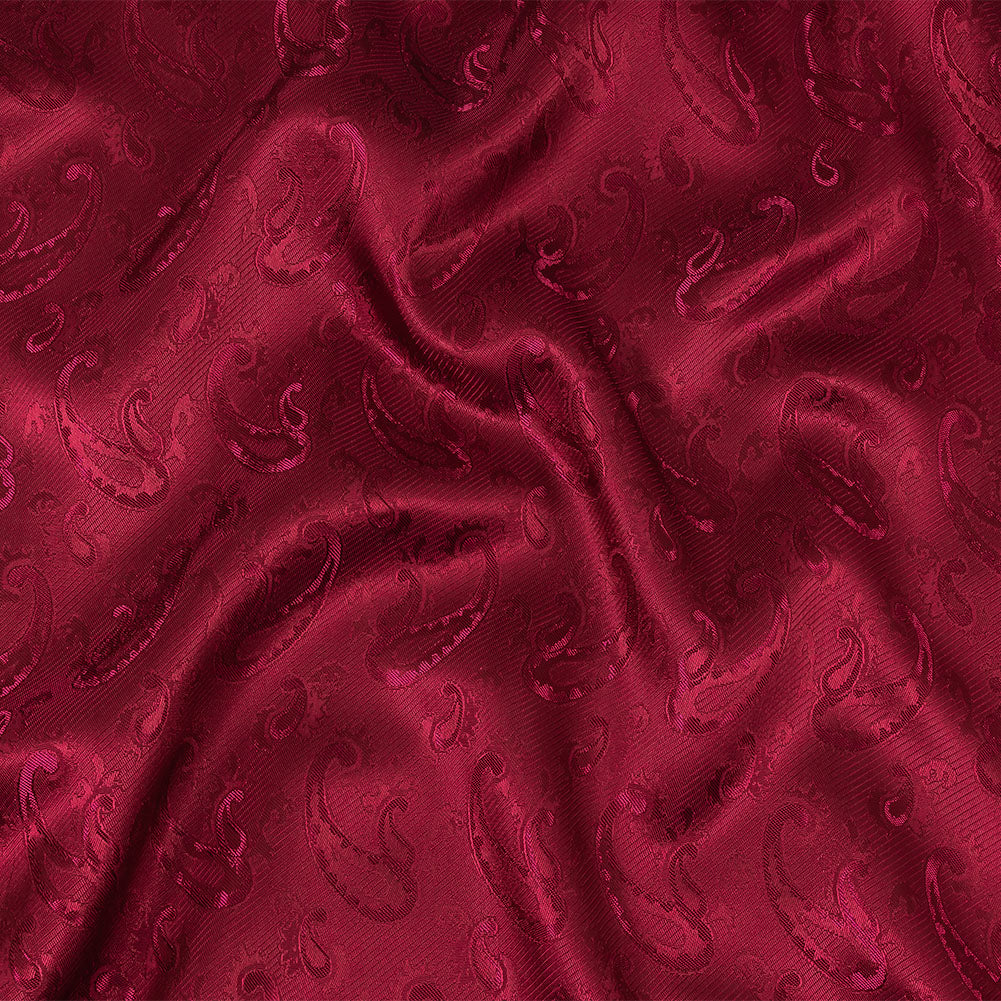 Magenta Paisley Jacquard Lining