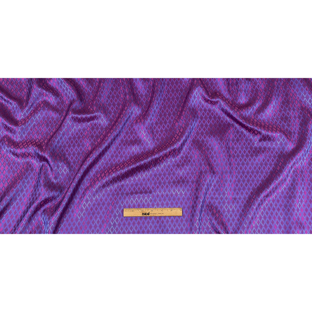 Magenta and Blue Bi-Color Diamonds Jacquard Lining - Full
