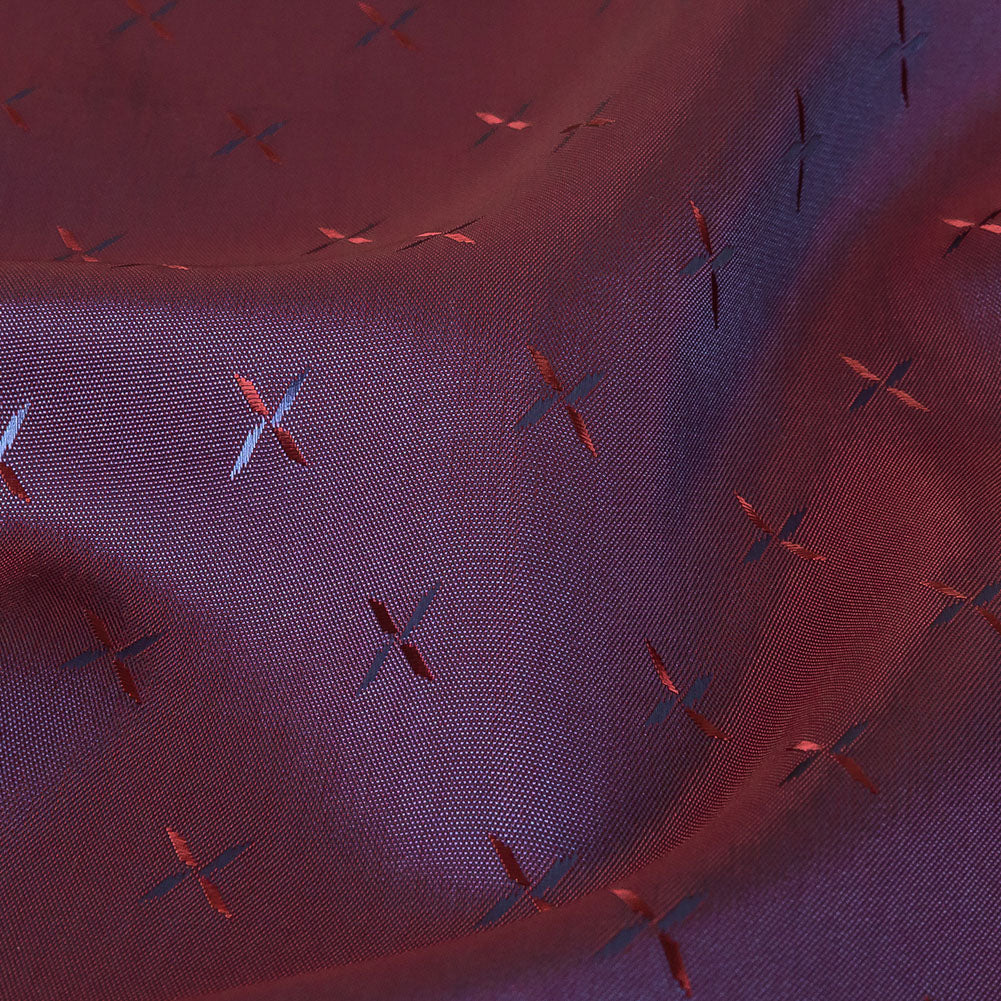 Xs Jacquard Lining - Red and Navy Bi-Color - Detail