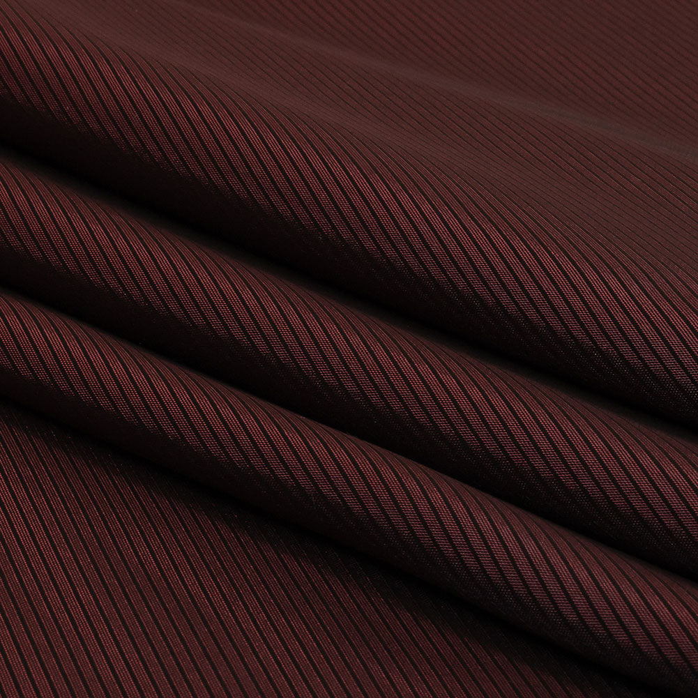 Maroon and Black Diagonal Stripes Jacquard Lining - Folded
