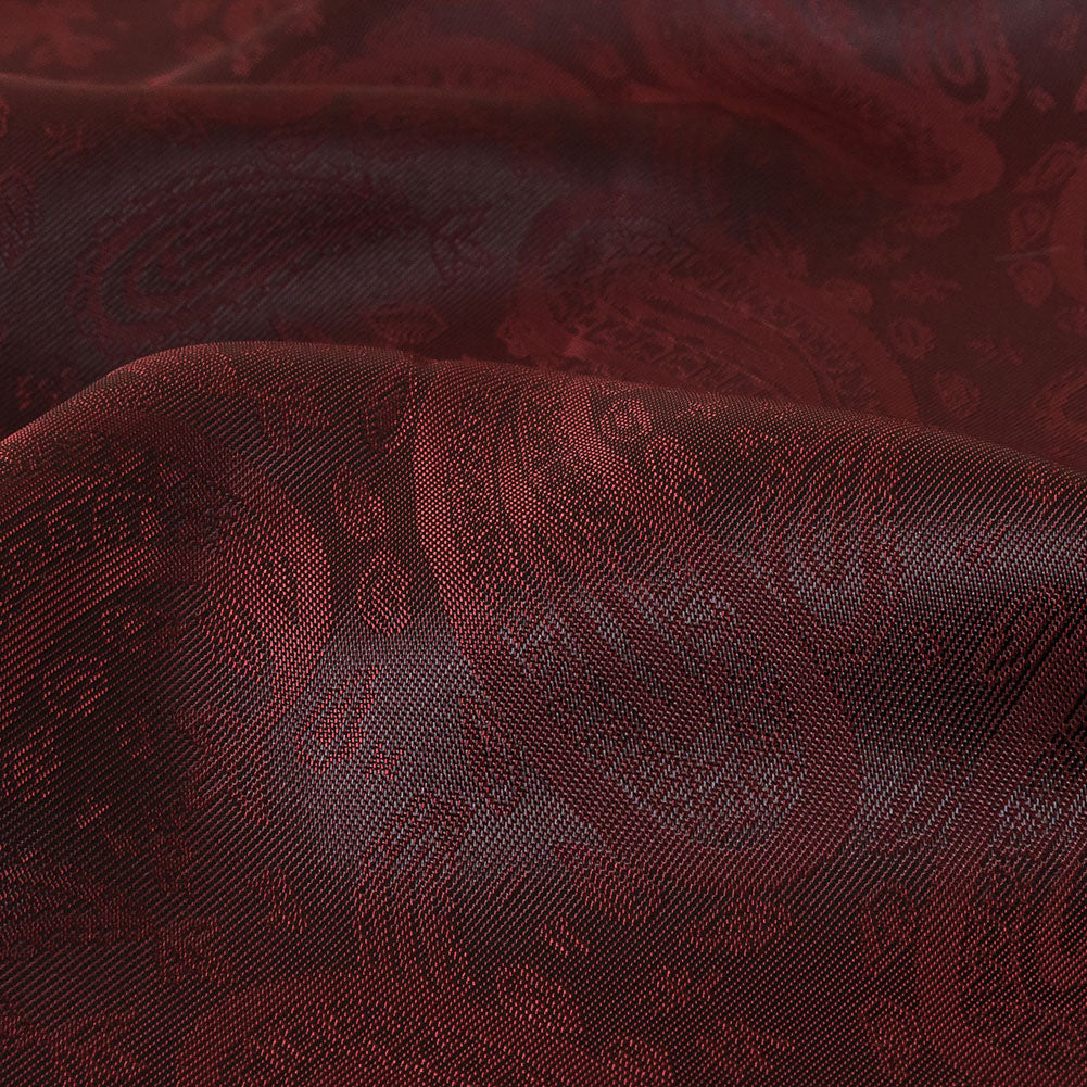 Maroon Paisley Jacquard Lining - Detail