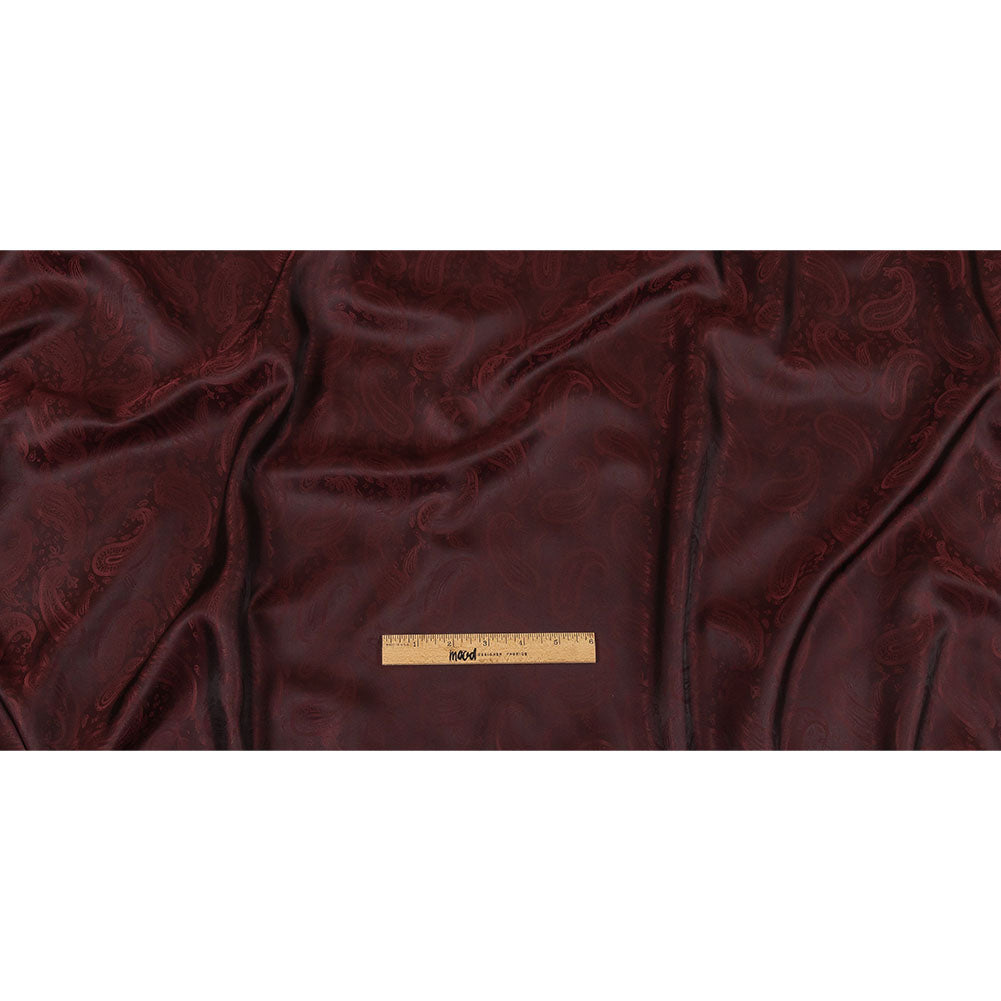 Maroon Paisley Jacquard Lining - Full