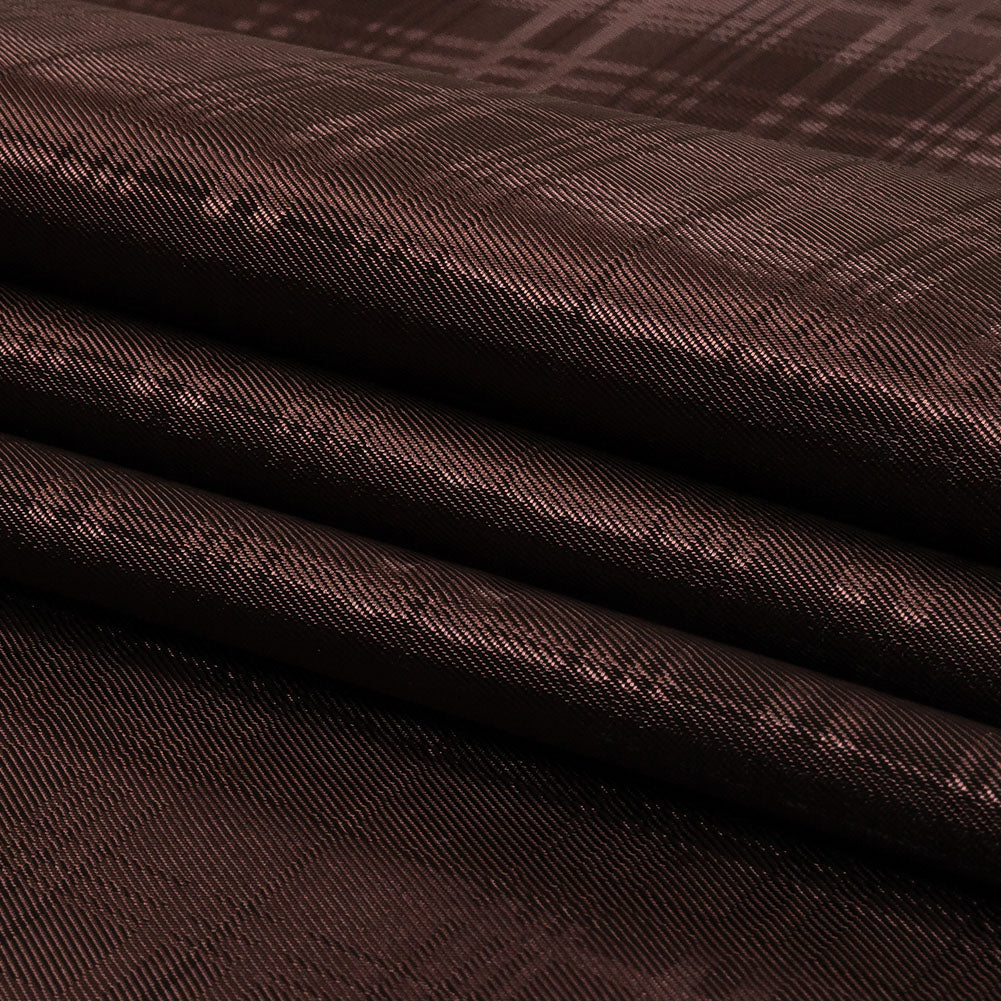Chocolate Tonal Plaid Jacquard Lining - Folded