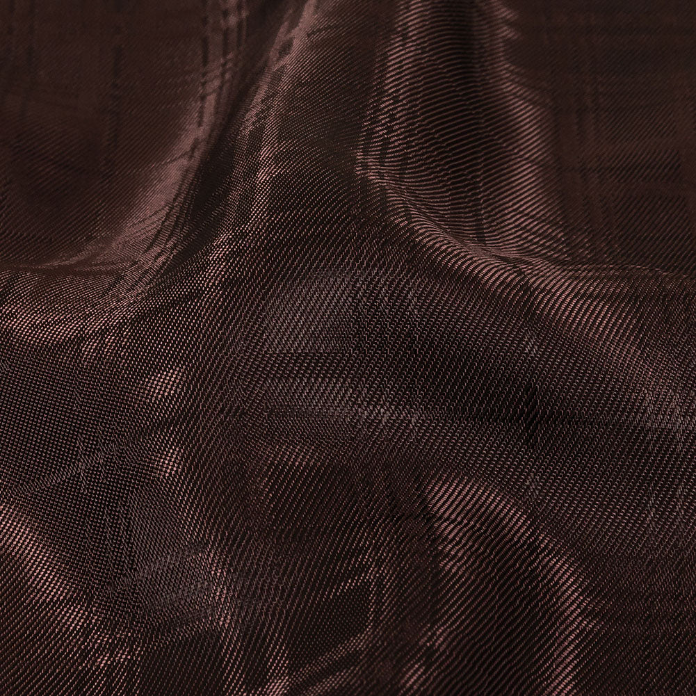 Chocolate Tonal Plaid Jacquard Lining - Detail