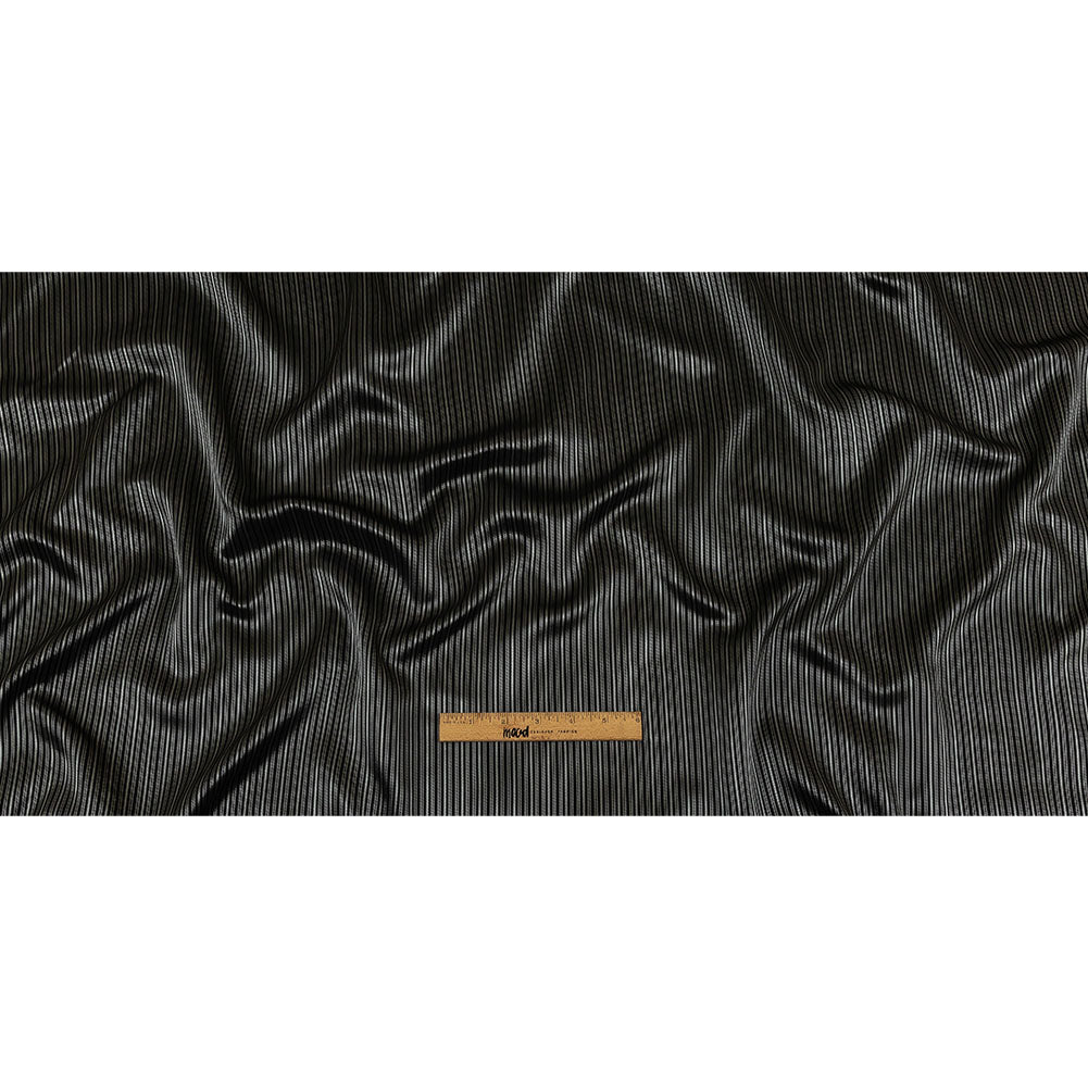 Black and Silver Striped Acetate Twill Lining - Full