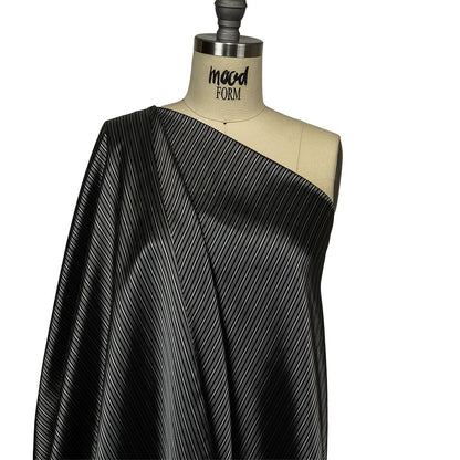 Black and Silver Striped Acetate Twill Lining