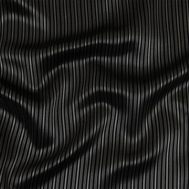 Black and Silver Striped Acetate Twill Lining