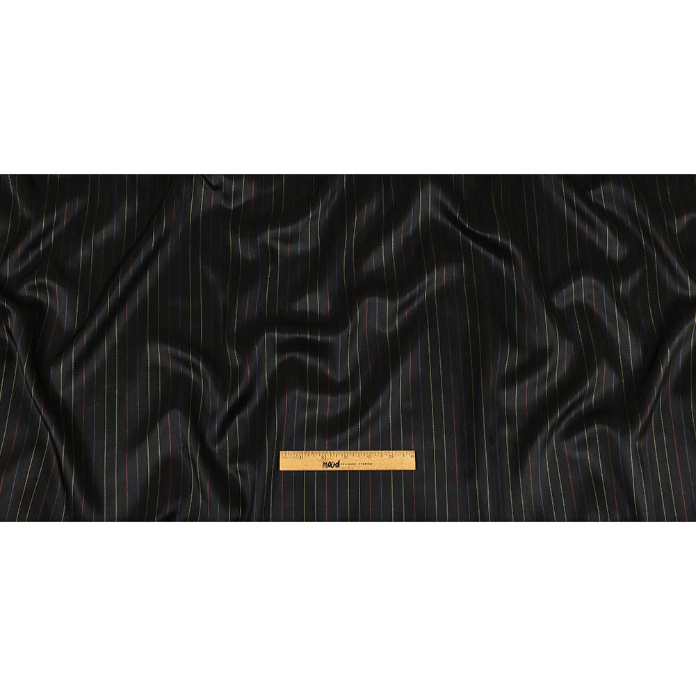 Black and Rainbow Pinstriped Acetate Twill Lining - Full