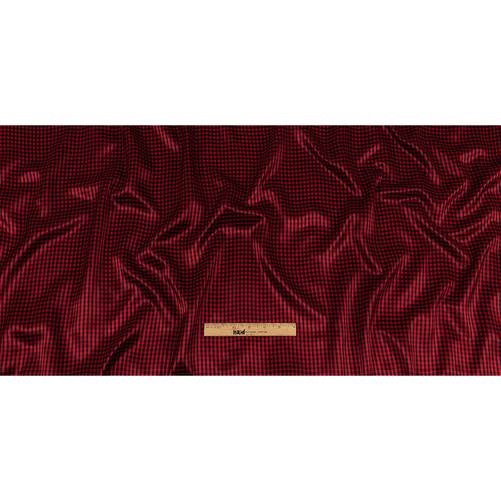 Mini Gingham Acetate Twill Lining - Red and Black - Full
