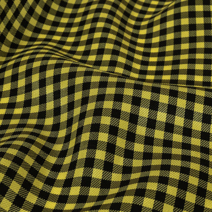 Mini Gingham Acetate Twill Lining - Yellow and Black