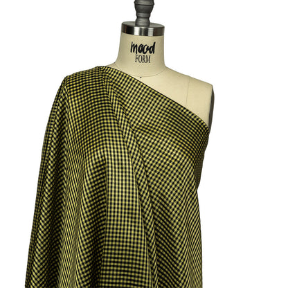 Mini Gingham Acetate Twill Lining - Yellow and Black