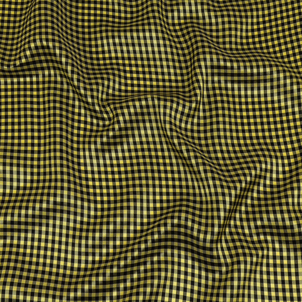 Mini Gingham Acetate Twill Lining - Yellow and Black