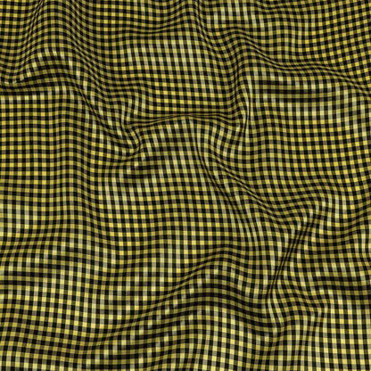 Mini Gingham Acetate Twill Lining - Yellow and Black