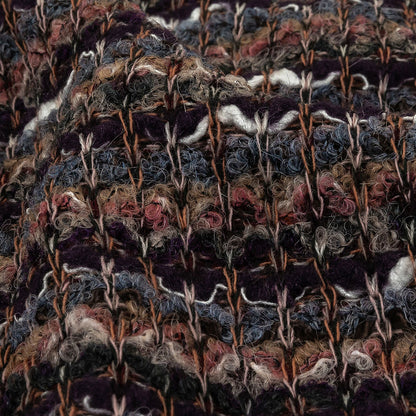 Dusty Blue, Olive and Mysterioso Striped Boucle Blended Wool Sweater Knit Detail