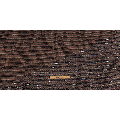 Dusty Blue, Olive and Mysterioso Striped Boucle Blended Wool Sweater Knit Full