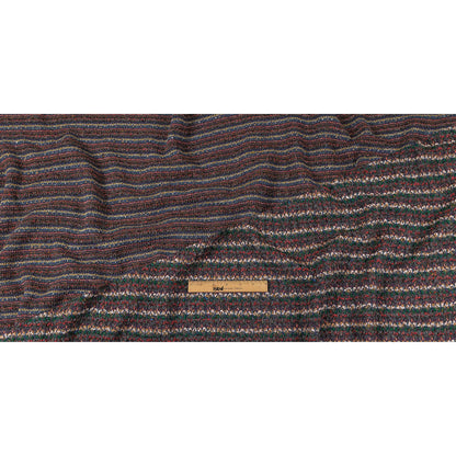 Italian Gray, Emerald, and Pink Striped Boucle Blended Wool Sweater Knit Full