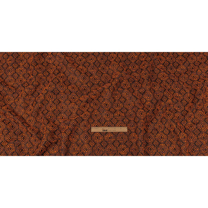 Metallic Gold, Shocking Orange and Black Diamonds Polyester Boucled Jacquard Full