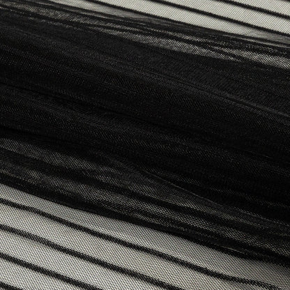 Embroidery Striped Tulle - Black - Elsinore Collection