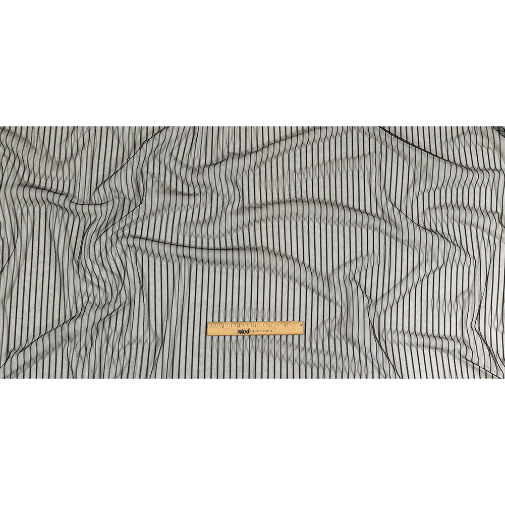 Embroidery Striped Tulle - Black - Elsinore Collection - Full