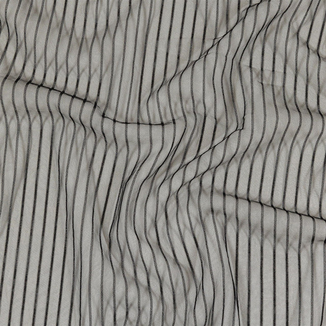 Embroidery Striped Tulle - Black - Elsinore Collection