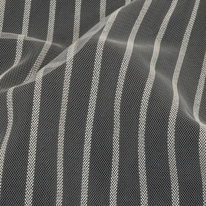 Embroidery Striped Tulle - White - Elsinore Collection